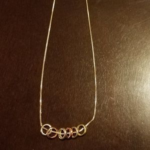 8 lucky  rings gold necklace